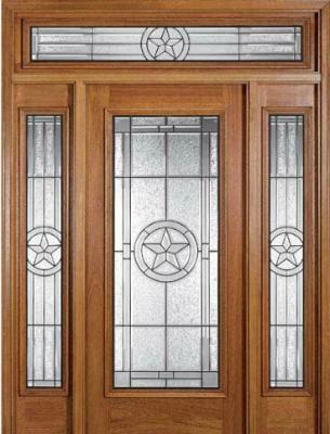 China The star style triple glass panel  in wooden door with cheap price  and high quality for sale