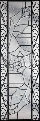 China decorative glass windows with art iron for sale