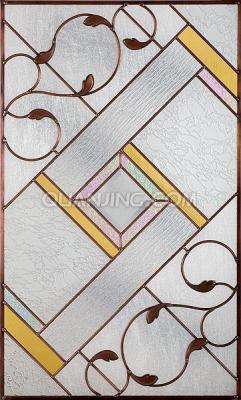 China stained glass windows with art iron for sale