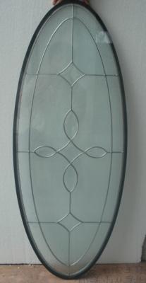 China low price oval decorative glass panel with zinc caming for sale