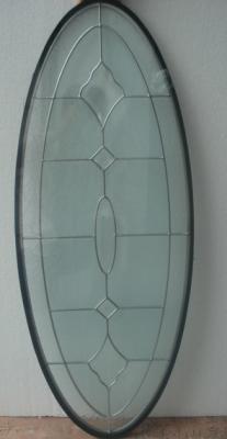 China low price oval decorative glass panel with zinc  caming for sale