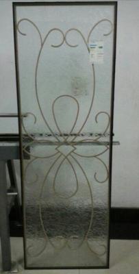 China customized golden wrought iron glass in Exterior door for sale