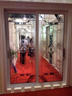 China decorative glass panels in French door/wooden door for sale