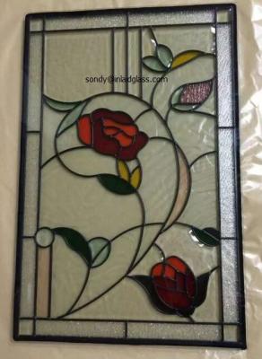 China Beveled Stained Glass  Panel with patina caming  for wooden door and windows 36