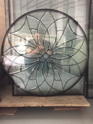 China The circular decorative bevel door glass with patina caming and glue chip beveled for sale