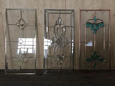 China Single decorative leaded glass for cabinet door with electroplating technology 1000*300MM for sale