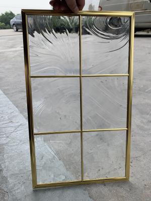 China No welding single decorative glass panel inserts  for cabinet door 1MM edge thikcness with brass caming for sale