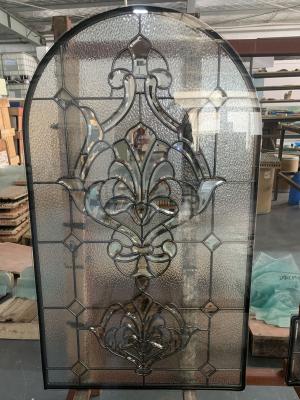 China Special shape Decorative Beveled Door Glass  With Grey And Zinc Caming For U.S Clients for sale