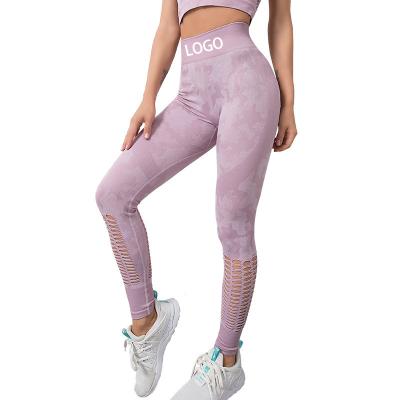 China New Design Hot Selling Breathable Hollow Out Quick Dry Fitness Booty Camouflage Pants Sexy Yoga Gaiters for sale