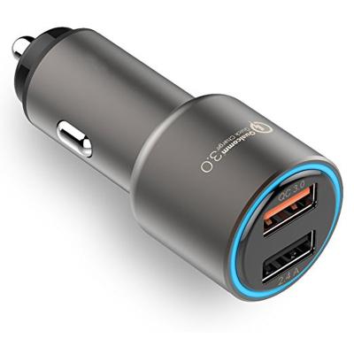 China Mobile Phone 30W QC3.0 18W Car Charger Metal Material With 5V 2.4A 12W 2ports for sale