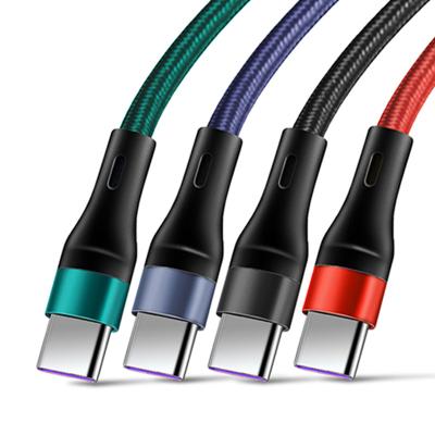 China Colorful MP3/MP4 Player Durable Braided USB-A To Type-C 5A 100W Fast Charging Data USB Cable for sale