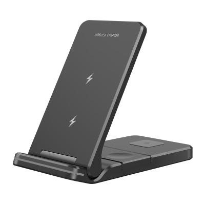 China New Mobile Phone Charging Stand Station Qi Fast Charger Station Portable 3in1 Wireless Charger for sale