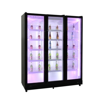 China Quality Appropriate Price High Temperature Guaranteed Glass Door Beverage Display Fridge Customize And Freezer Vending Double Zone for sale