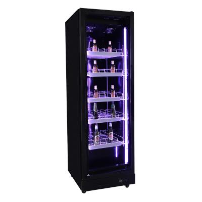 China Hot Selling Single-temperature Fan Cooling Commercial Mini Glass Door Fridge Display Freezer for sale