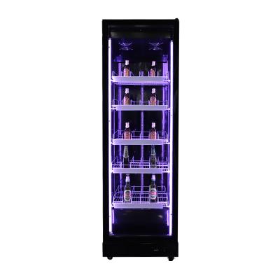 China Single-temperature Commercial Upright Door Display Showcase Fridge Freezer Glass Display Commercial Upright Glass Showcase for sale