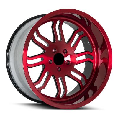 China Classic Red ALLOY Plate Deep Lip Aluminum Custom Forged 2 Pieces Wheels 5x114.3 Forged Aluminum Alloy Wheels for sale