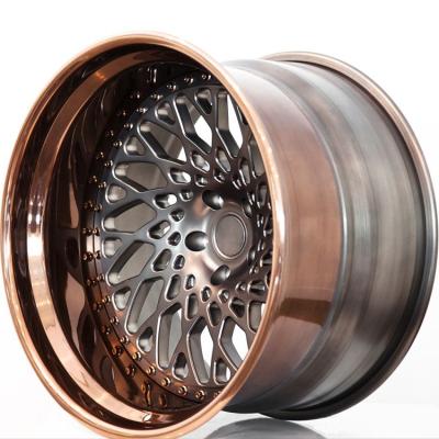 China ALLOY Customized Wheel Brushed Bronze Polished Forged Wheels 3 Piece Deep Plate Rims For Benz for sale