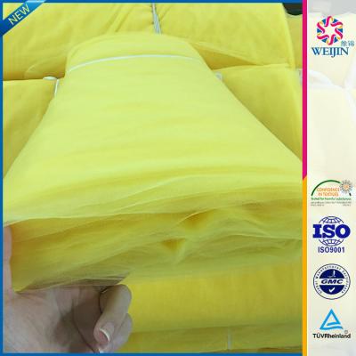 China Other Party Kids Tutu Skirt Knit Tulle Mesh Fabric Customized Bright Yellow Bolt for sale