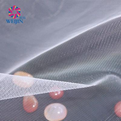 China Shrink-Resistant Custom Colors Soft Net Nylon 100% Breathable Dress Mesh Fabric Wedding Tulle For Embroidery for sale