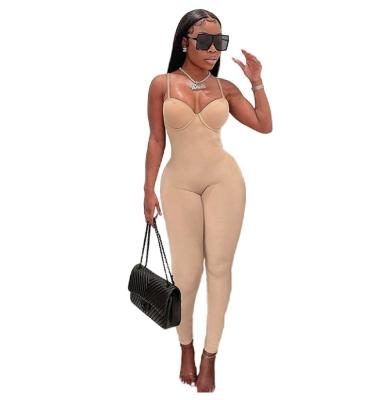 China 1 Piece Antibacterial Girls High Waisted Shapewear Antibacterial Gaiters Romper Jumpsuit, Full Body Women Shapewear Padded Nude Overalls For Women for sale