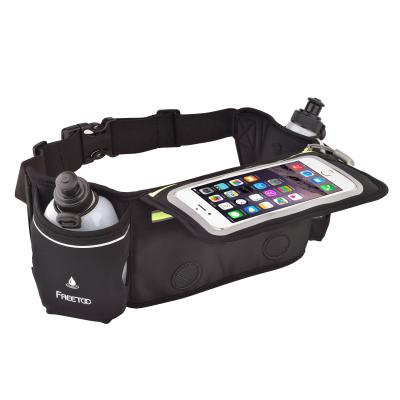 China Water Proof Running Two Bottle Waist Pack Hydration Running Belt With Bottle Holder for sale