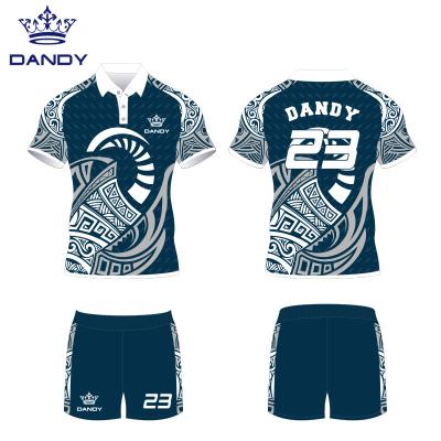 China 2022 New Design High Quality Sublimation Rugby Jersey Men Antibacterial OEM Rugby Uniform Sets for sale