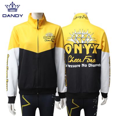 China Custom Sublimation Dance Team Anti-UV Tracksuits Encourage To Warm Up Jacket Designs for sale