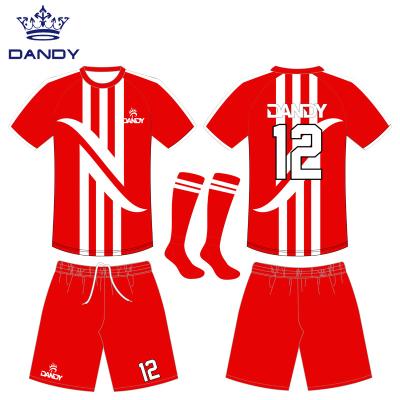 China Breathable Team Logo Quick Dry Soccer Uniform Custom Youth Sublimated Football Tank Top Sets for sale