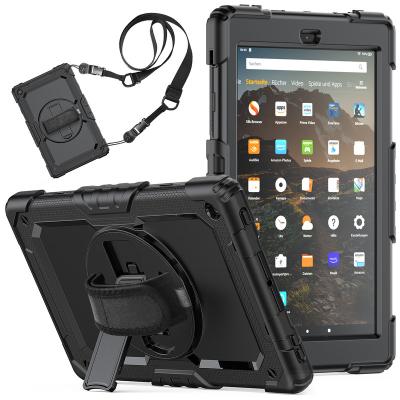 China For Amazon kindle fire hd 10 2019 360 Rotation Hand Strap Kickstand Silicone Tablet Case for Amazon kindle fire hd 10 2019 10.1inch cover device for sale