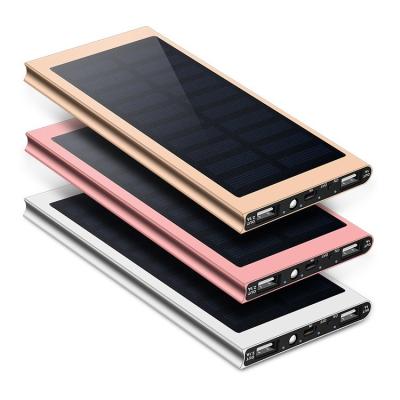 China Fast Portable Travel Charging Power Support Dual USB External Solar Power Bank 8000mAh Battery Charger For All Mobile Phones for sale