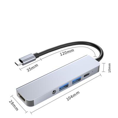 China Manufacturers Wholesale Type-c OD 4.5mm 3.1 High Speed ​​Interface USB Hub 5 in 1 for sale