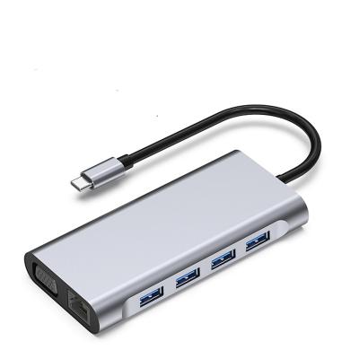 China Aluminum-magnesium alloy factory supply 11 ports usb direct hub 11 in 1 laptop docking station for sale