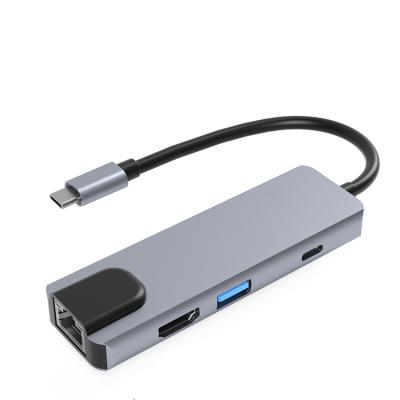 China Type-c USB3.1 to USB3.0 HUB manufacturer custom wholesale 6 in 1 gray type c docking station docking station for sale