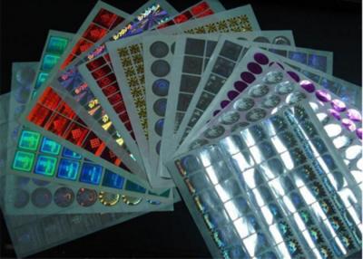 China Permanent Glossy Waterproof Holographic Security Stickers With Multicolor for sale