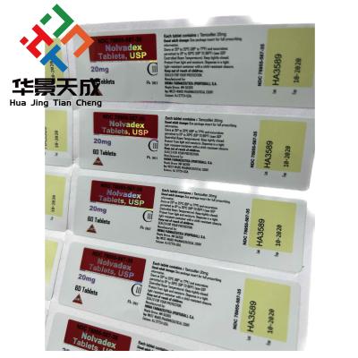 China Clomid 50 Capsules Medication Bottle Tags Labels Pharmacy Label Printing With Plastic Pots Printed Labels for sale