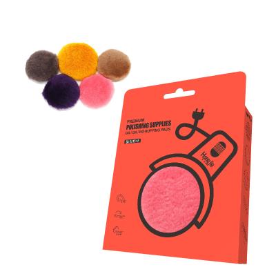 China High Efficiency New Zealand Factory Hongjie Wool Wheel Disc Car Polishing Pads Japan Wool Polishing Pure Polish Pads For Car for sale