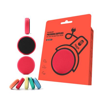 China Hongjie Car Polishing Kits Cheap German High Efficiency Foam Disc Polish Pads Machine Wrapping Polish Pad Set High Gloss Car Polish for sale