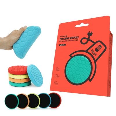 China High Performance Japan Hexagon Foam Pads Hongjie Car Polish Pads Factory Hot Selling Polishing Pads LARPs for sale