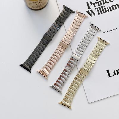 China Luxury Stainless Steel Watchband For APPL 44mm Series7/4/5/6/SE Watch Band With Case 45mm Stainless Steel Watch Bands With Cover Device for sale