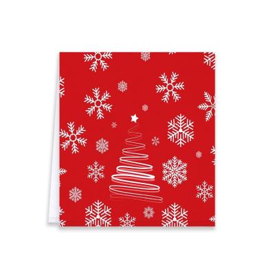 China Sustainable Red Christmas Kitchen Reusable Dish Cloth White Snowflake Printed Microfiber Swedish Dish Towel for sale