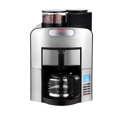 China Programmable Hotel Drip Coffee Maker 10 Cups with Grinder Keep Appointment Hot Self Cleaning for sale