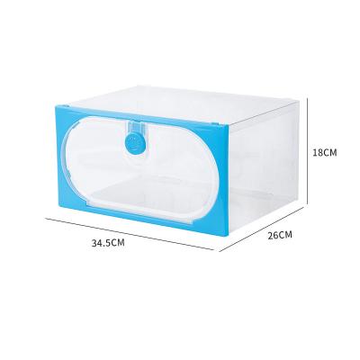 China Factory Direct Color Customizable Stackable Shoe Organizer Transparent Shoe Box Plastic Shoe Storage Box Viable for sale