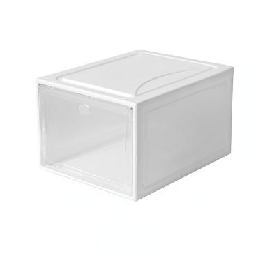 China 12 Pack Front Open Cheap Wholesale Household Viable Stackable Plastic Clear Shoe Box for sale