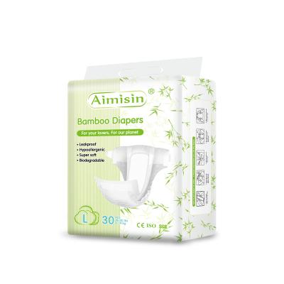 China Biodegradable Eco Organic Disposable Bamboo Fiber Baby Diaper for sale