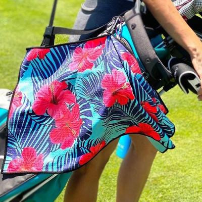 China Compressed custom golf microfiber towel /golf waffle weave towel digital print for sale