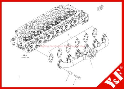 China Construction Machinery Komatsu Excavator Parts PC200-8 Exhaust Manifold 6754-11-5110 6D102 Engine for sale