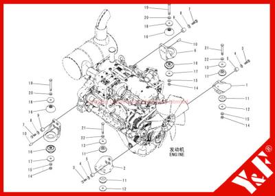 China Motorlager des Bagger-PC200-8/Gummimaschinen-Kissen-Stoßdämpfer 20Y-01-12 20Y-01-12222 zu verkaufen