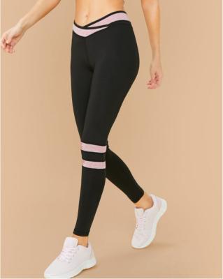 China Breathable Breathable Ladies Wholesale Black Spandex Wrist Warmers Polyester Spandex Waistband Fitness V Cross Waistband Black Crop Mid Warmers for sale