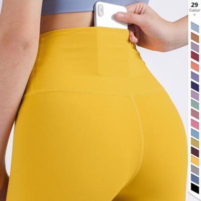 China Breathable Sporty Breathable Yoga Wear Women Warm Lulu Lemon Yoga Pants Spandex Fashion High Waist Push Up Butt Lift Compression Gaiters Brown for sale