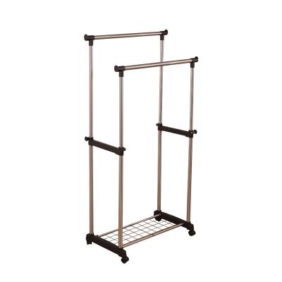 China Industrial Portable Folding Bipolar Reasonable Price Iron Movable Bathroom Clothes Clothes Drying Rack For Sale for sale